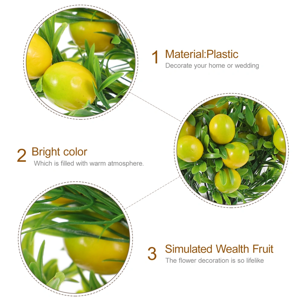 3Pcs Artificial Fruit Plants Branches Simulated Fruit Plants Crafts Table Centerpiece Fruit Plant Decors