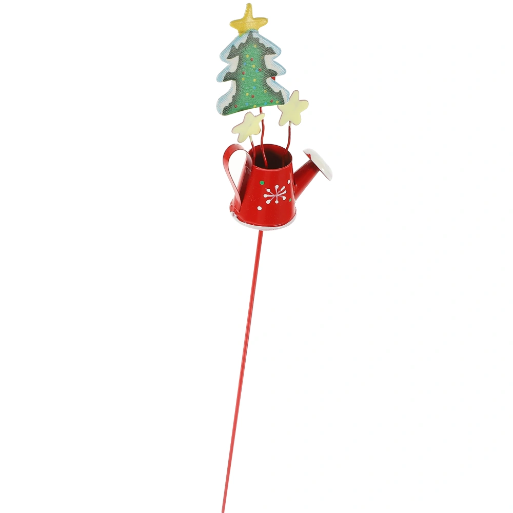 Christmas Metal Stake for Garden Flower Pot Metal Stake Christmas Style Kettle Stake Xmas Planter Lawn Decoration