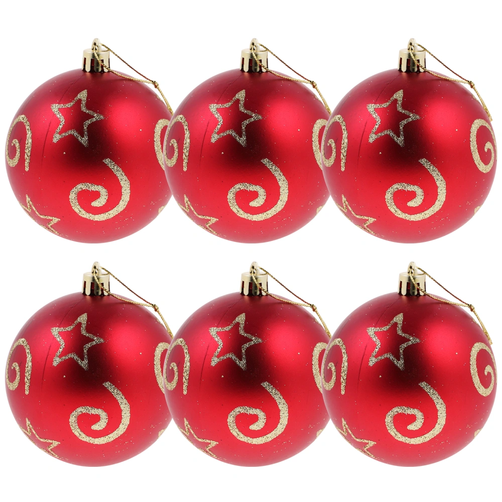 6Pcs Christmas Ball Ornaments Xmas Tree Painting Balls Xmas Tree Decorations for Christmas