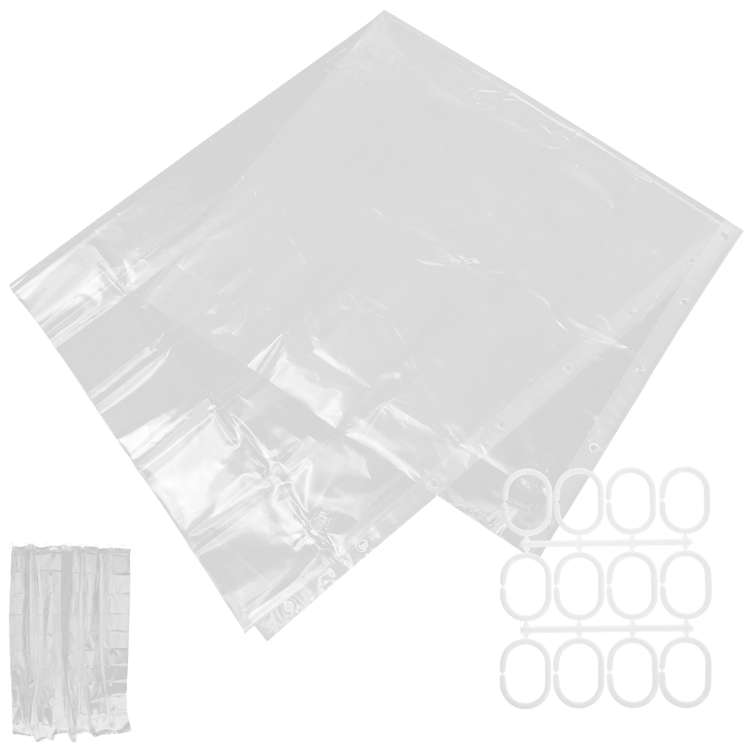 1 Set of Clear Shower Curtain Liner PEVA Shower Curtain Water Proof Shower Curtain with Grommet