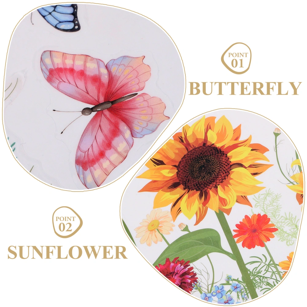 2pcs Toilet Sticker Floral And Butterfly Pattern Sticky Toilet Sticker Bathroom Decor