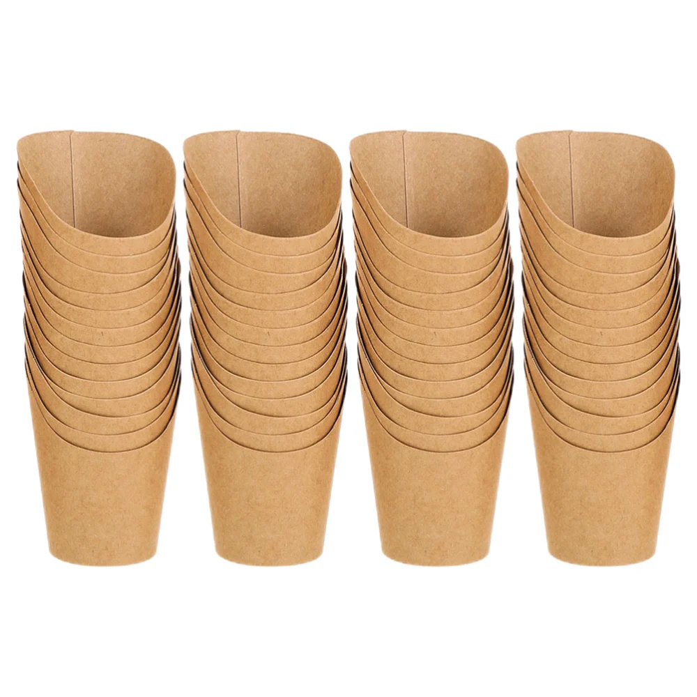 50Pcs French Fries Cups Fried Chicken Wings Cups Food Bevel Cups Restaurant Accessory