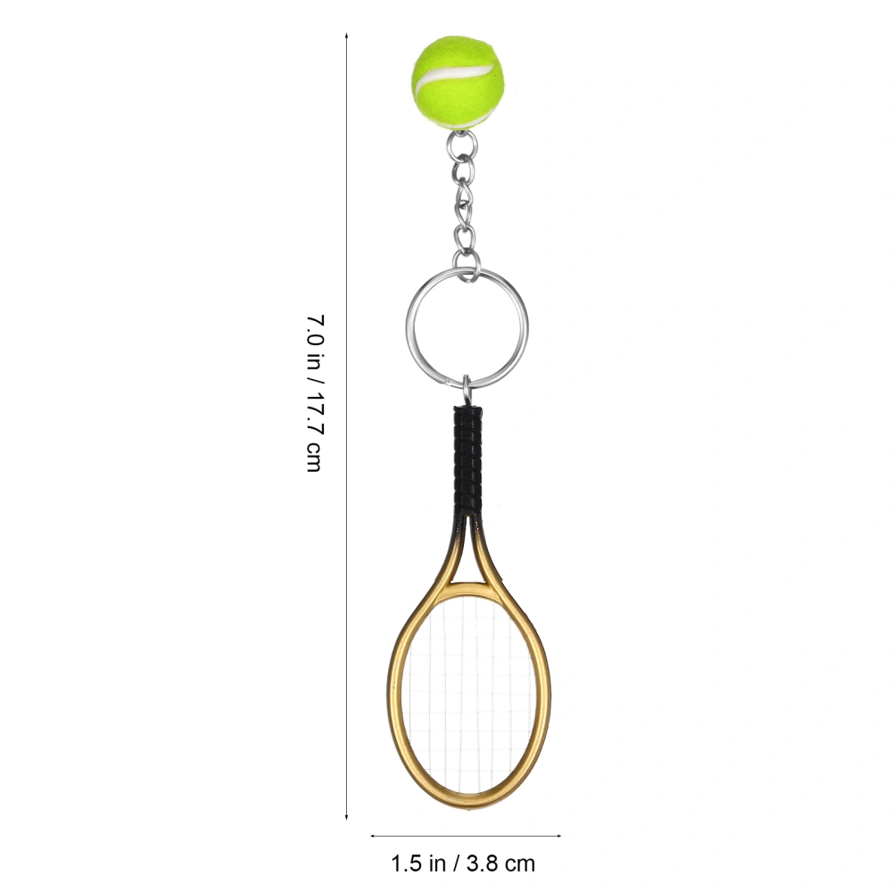 24Pcs Mini Tennis Racket Key Chains Realistic Tennis Ball Key Ring Holder Pendant for Gift