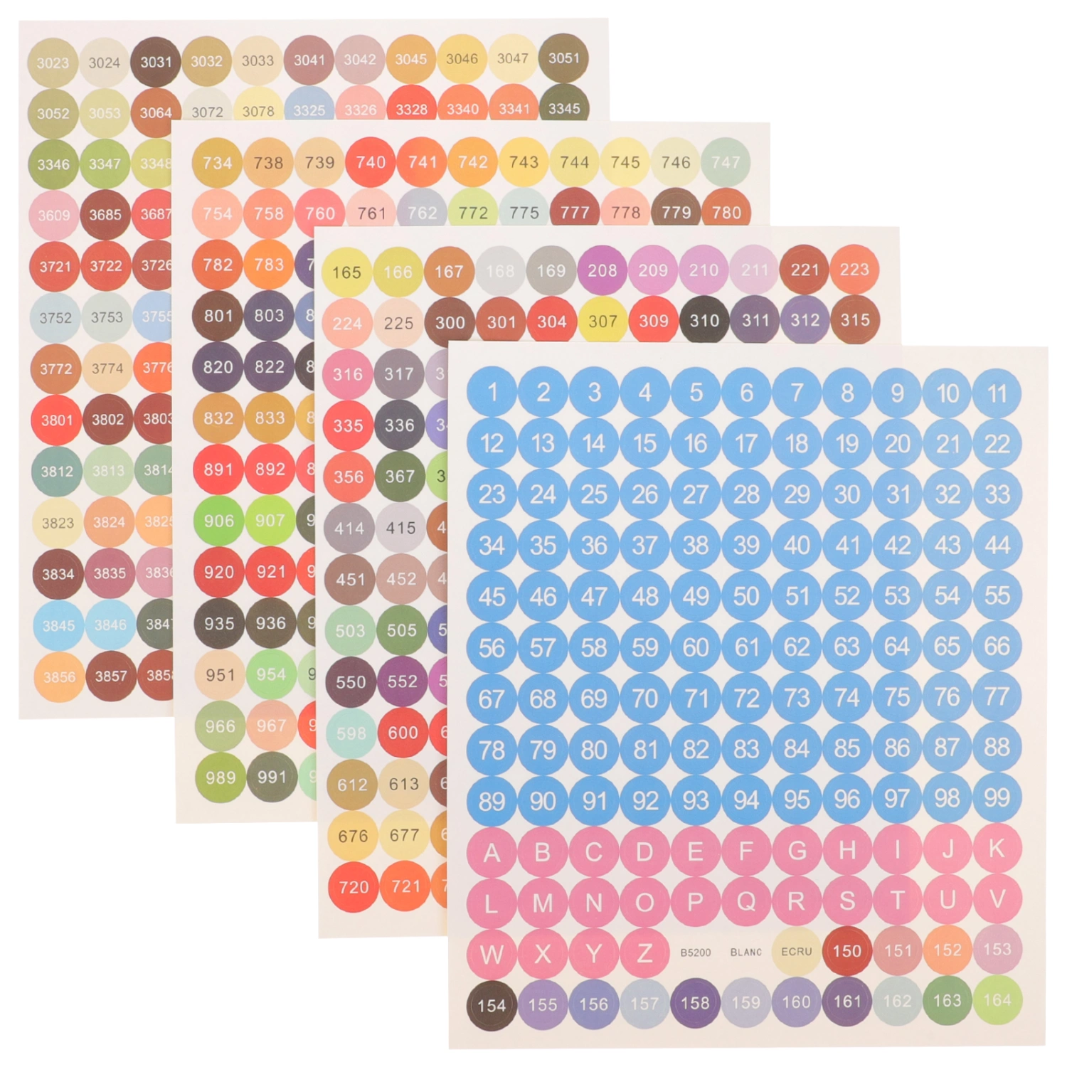 1 Set of Round Color Number Stickers Diamonds Art Painting Stickers Diamond Art Accessories