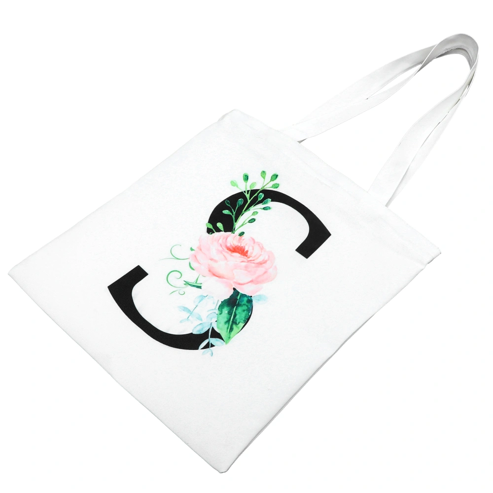 Grocery Storage Bag Shopping Bag Flower Printing Tote Bag Outdoor Storage Pouch