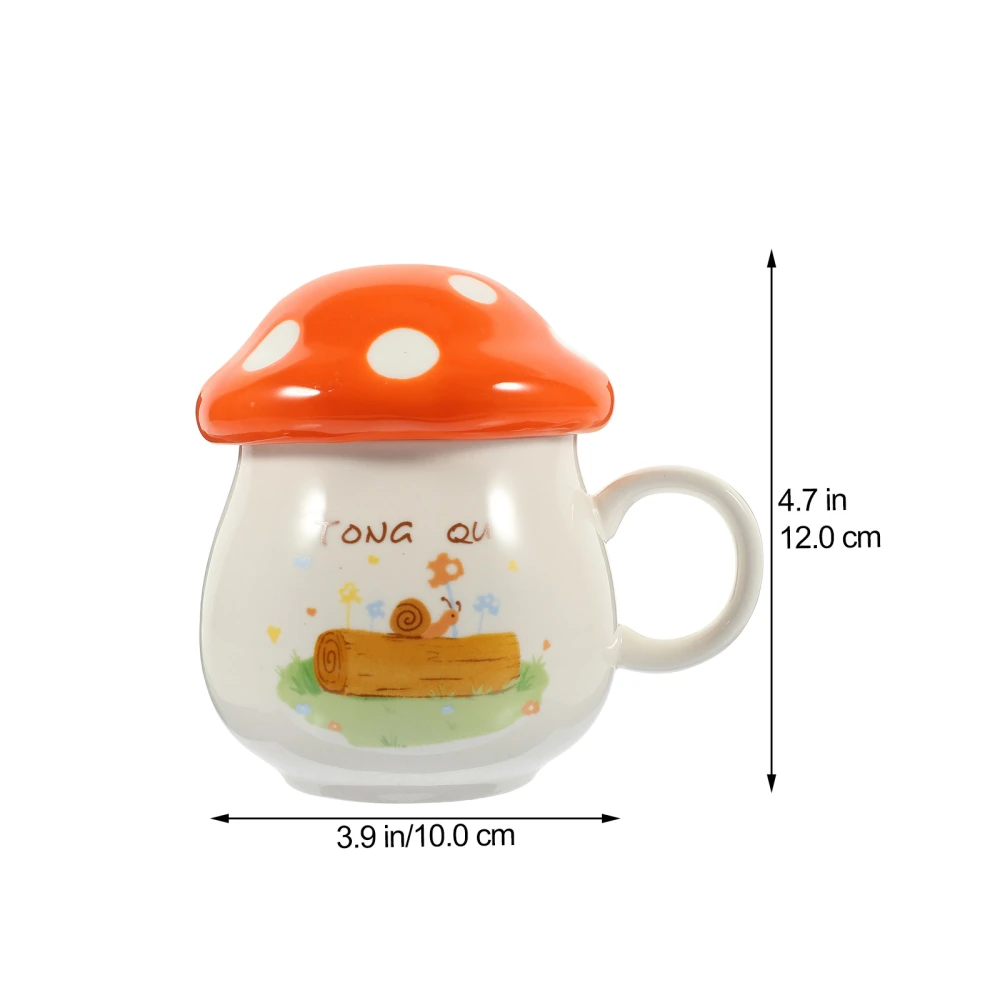 Milk Cup Mushroom Coffee Cup Ceramic Water Cup Water Mug Adorable Lidded Mug