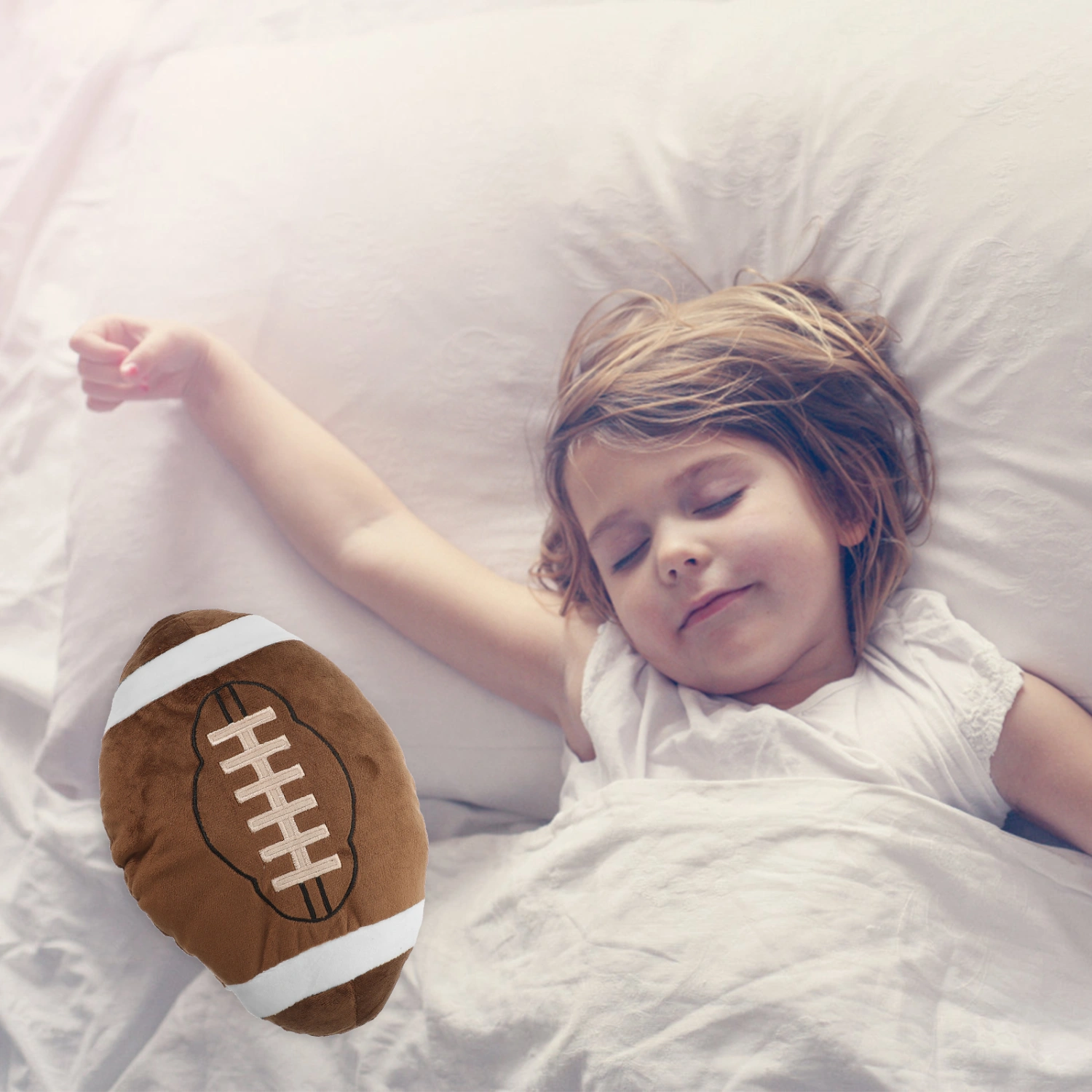 Plush Football Pillow Fluffy Plush Sports Ball Plush Football Stuffed Pillow Stuffed Football Decor