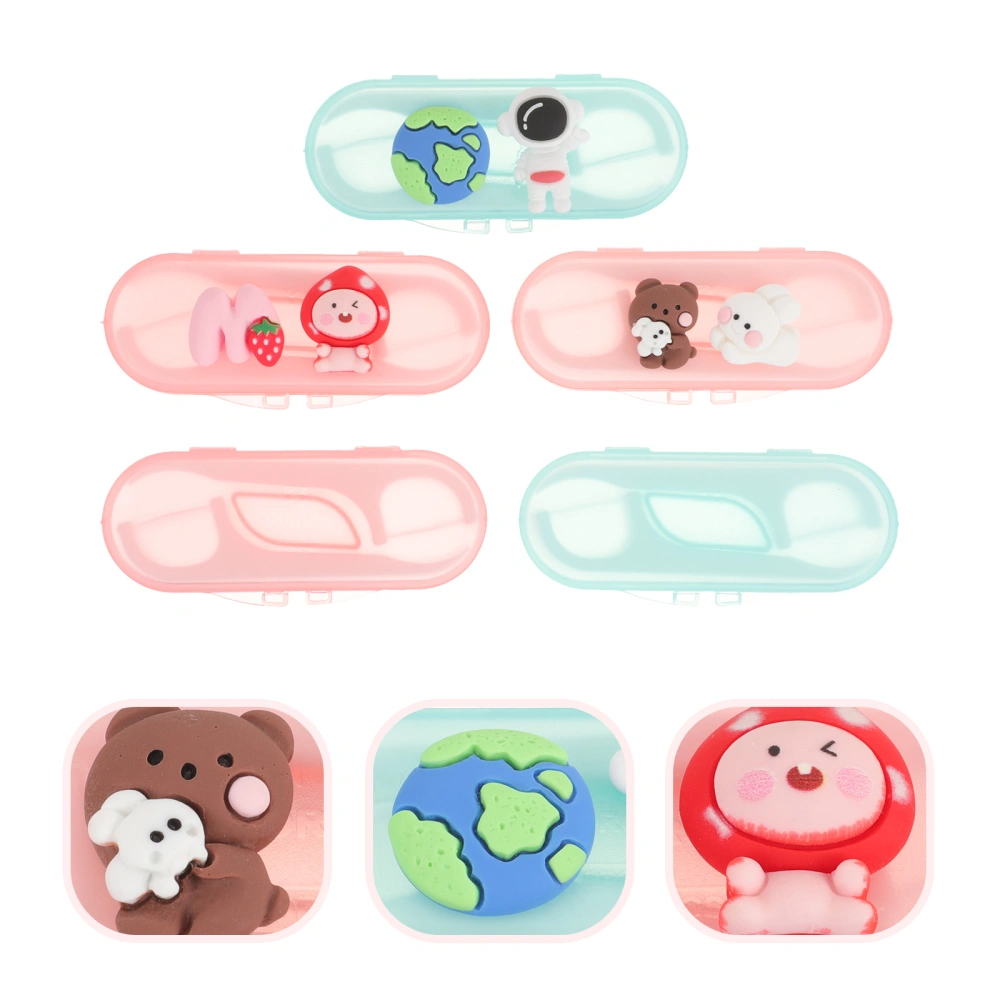 5Pcs Floss Pick Box Convenient Teeth Pick Box Cartoon Floss Pick Organizer Portable Floss Pick Box