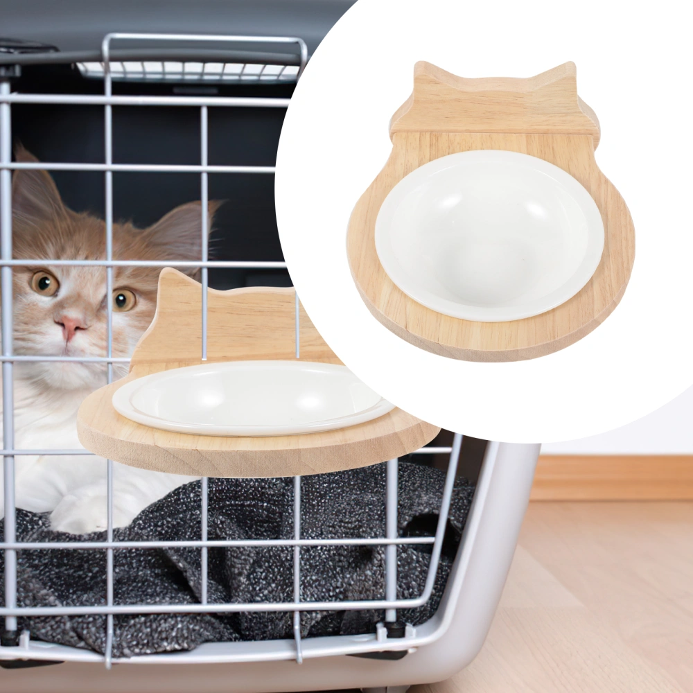 1 Set of Attached Cage Cat Feeder Cage Dog Feeder Dog Water Feeder Bowl Pet Accessory