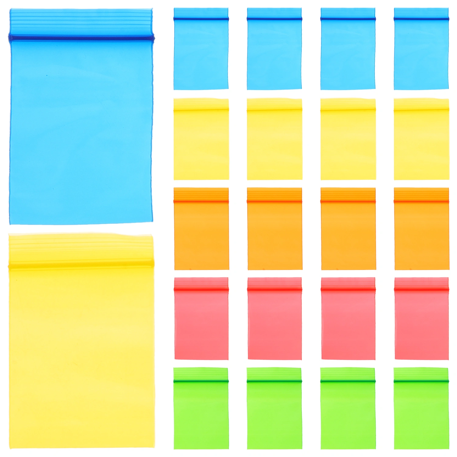 500Pcs Small Plastic Bags Self Sealing Bags Colored Resealable Bags Jewelry Storage Bags