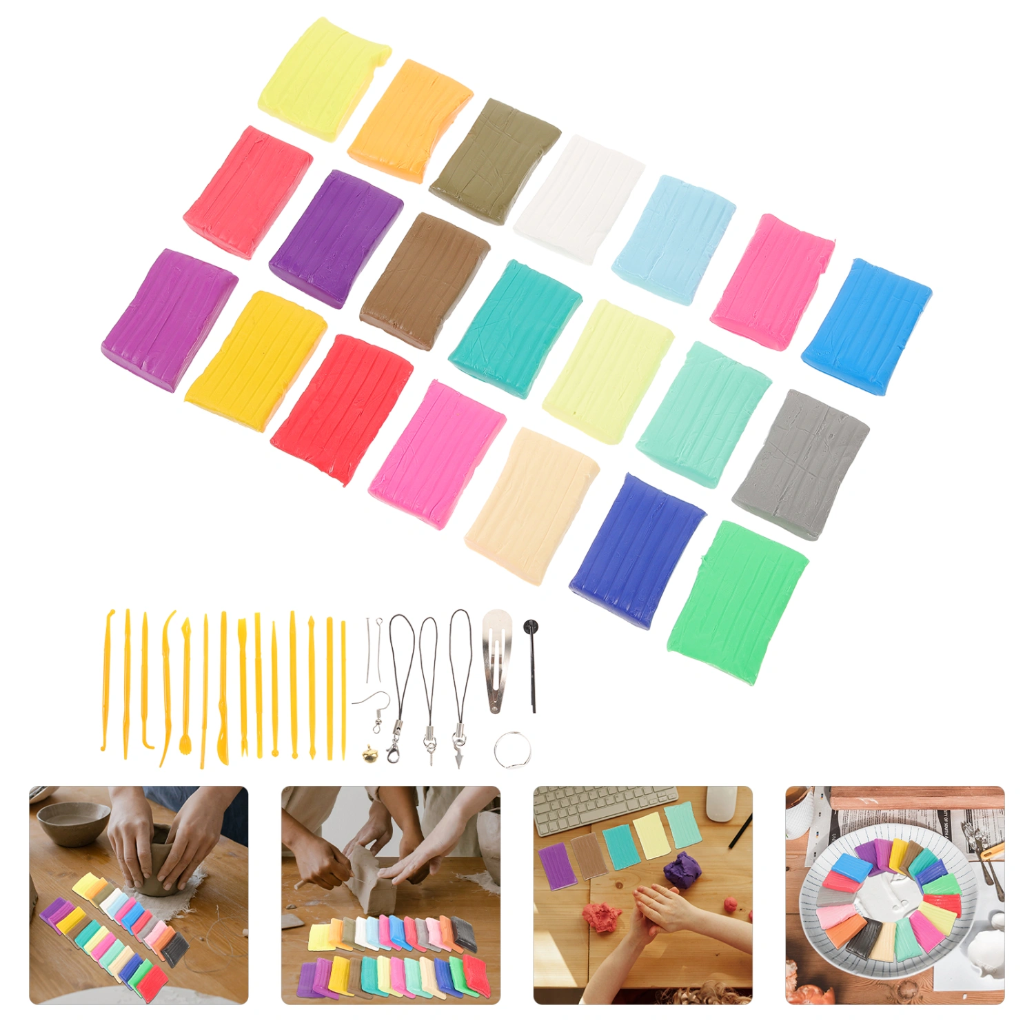 1 Set of DIY Clay Kit Clay Sculpting Tools Colorful Clay Carving Tools Jewelry Making Tools