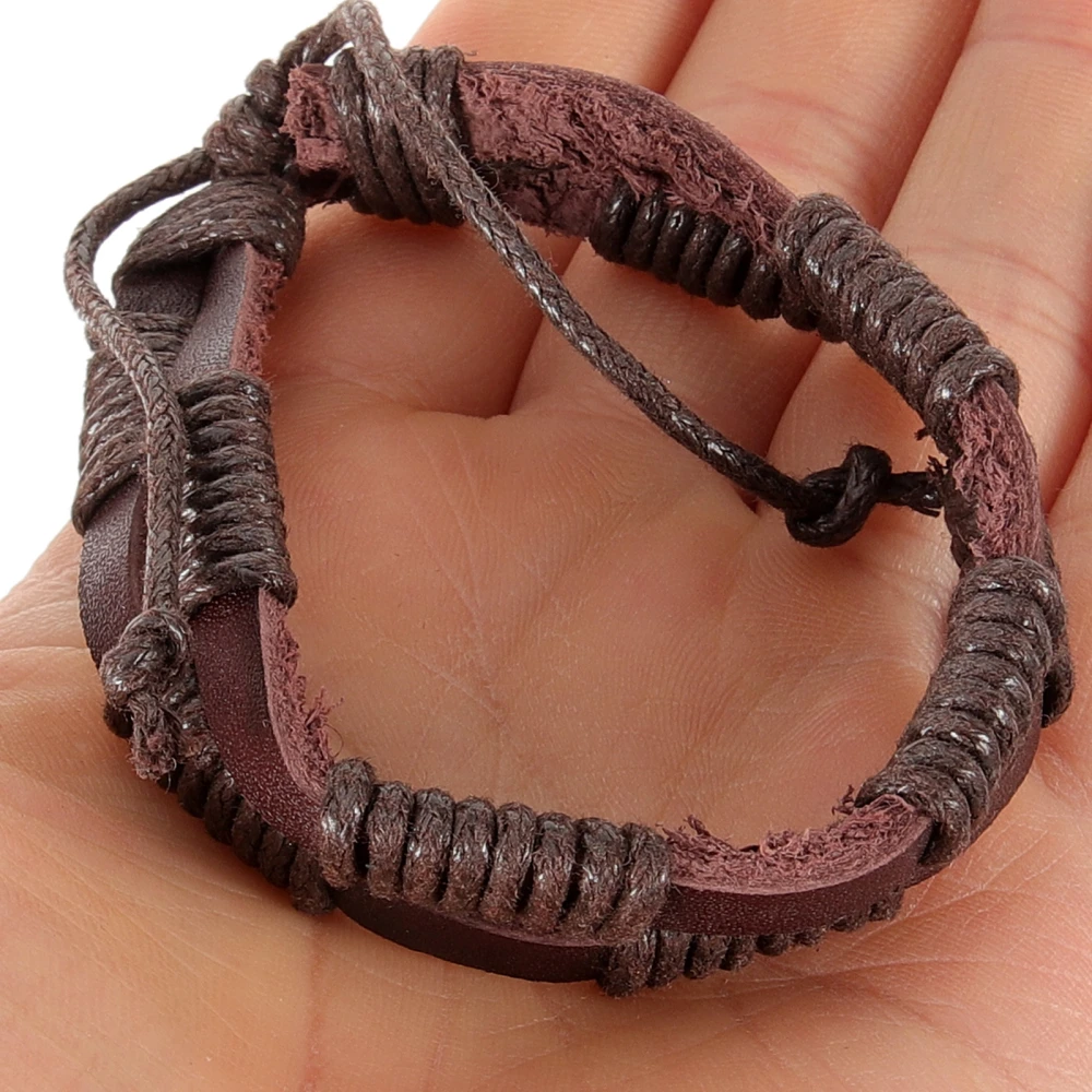 10Pcs Leather Bracelet Vintage Bracelet Ornament Cuff Wrap Bracelet Decorative Leather Bracelet Decor