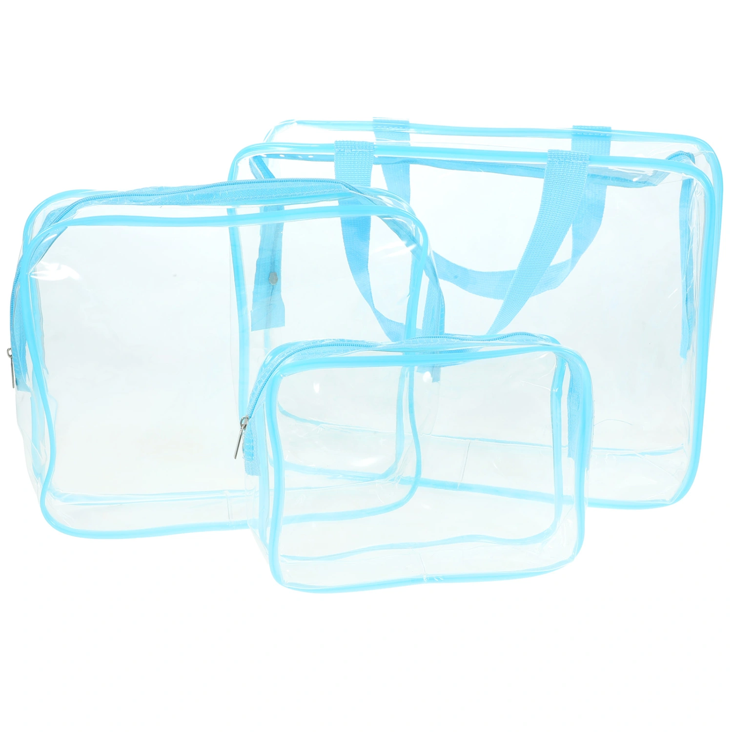 3pcs Clear Cosmetic Bags Travel Toiletry Bags Portable Makeup Bags Clear Toiletry Bags