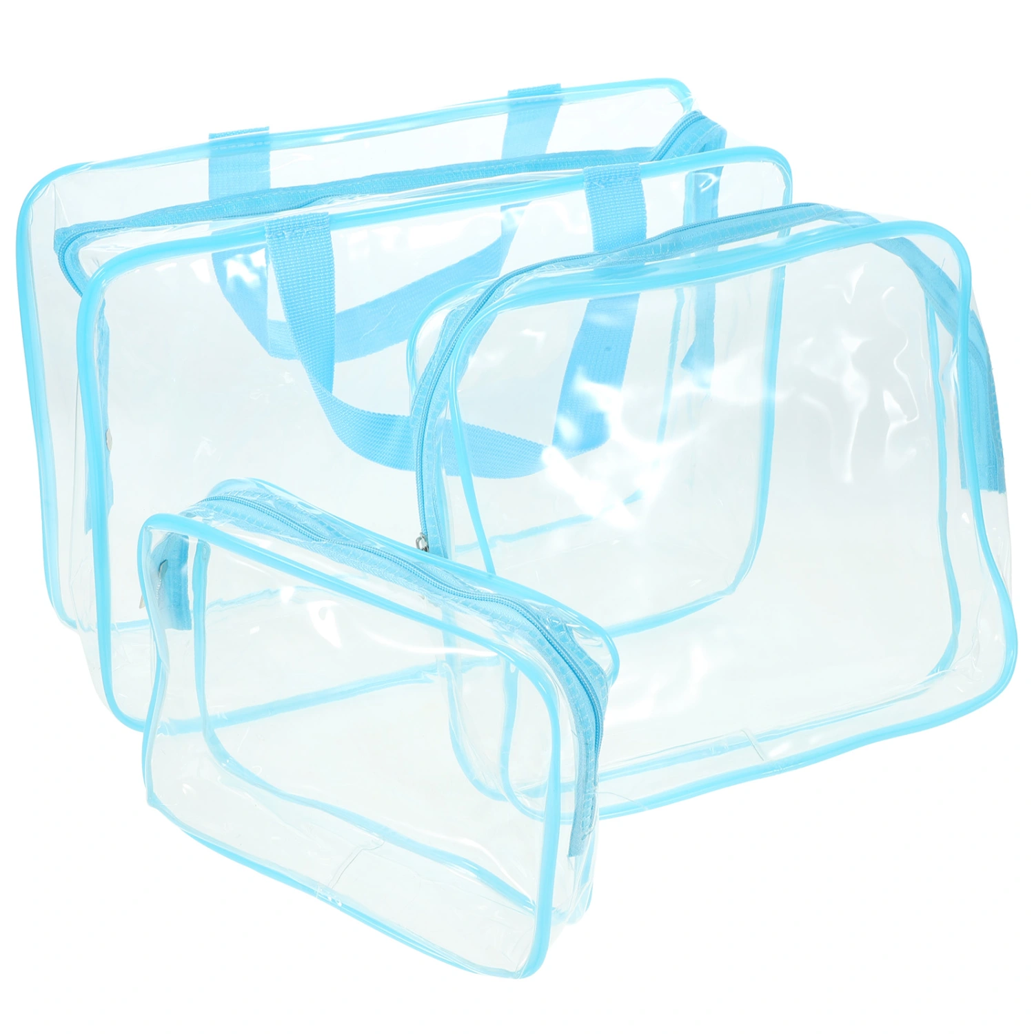 3pcs Clear Cosmetic Bags Travel Toiletry Bags Portable Makeup Bags Clear Toiletry Bags