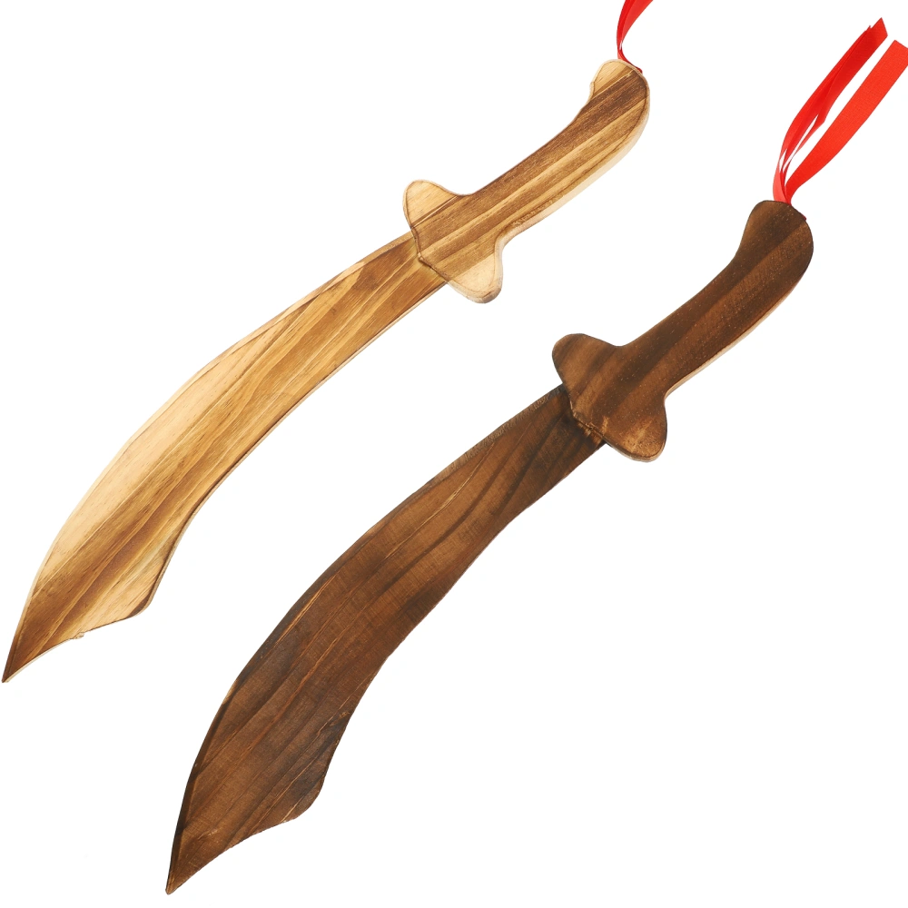 2pcs Wooden Kids Sword Children Sword Toy Wood Sword Toy Party Cosplay Wood Toy Sword