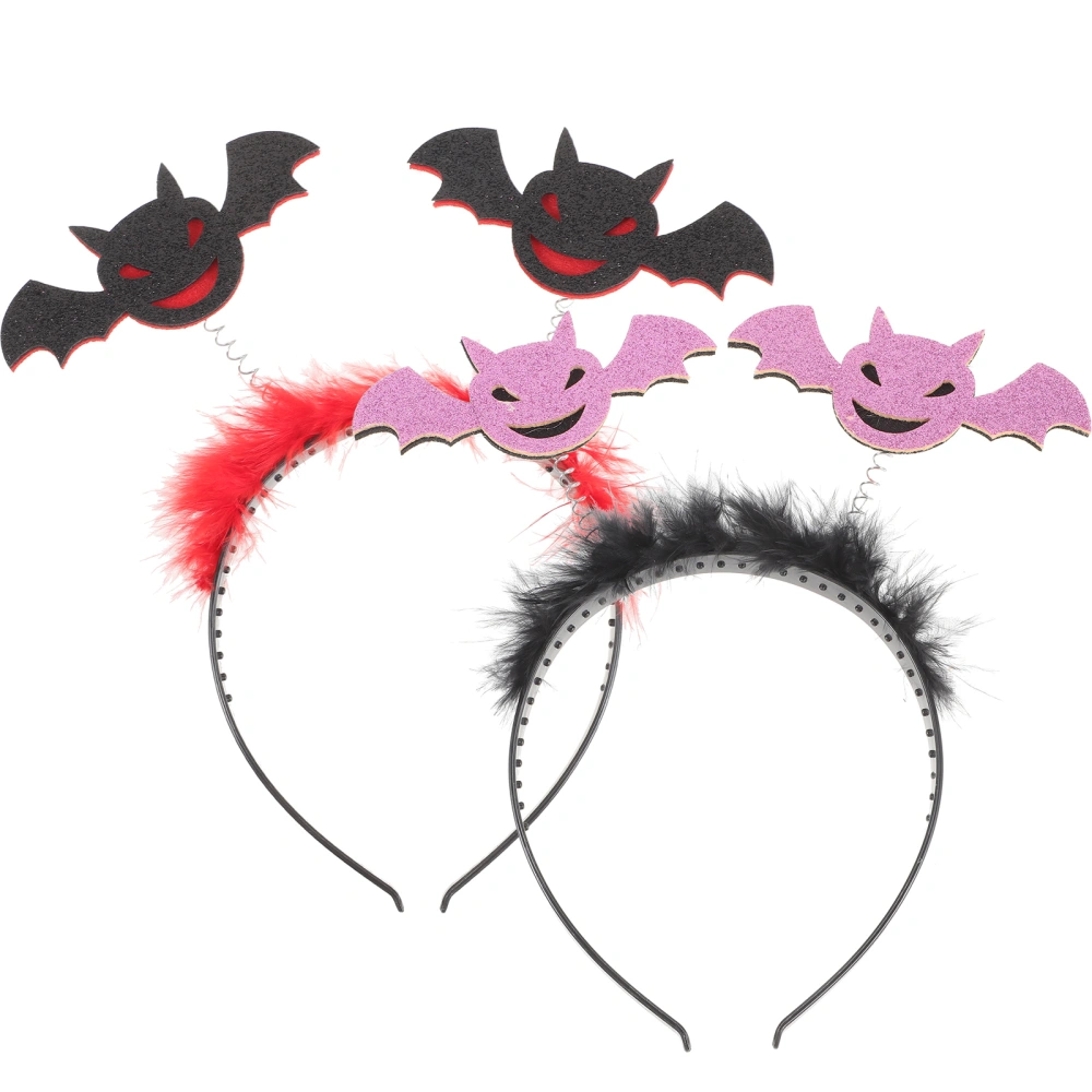 2pcs Halloween Party Headbands Decorative Hair Band Cosplay Party Hair Accessory Bat Headdress