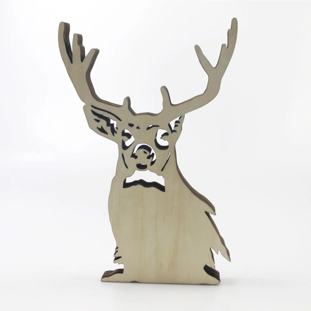 Multilayer Wood Animal Decor Wood Deer Silhouette Forest Animal Decoration