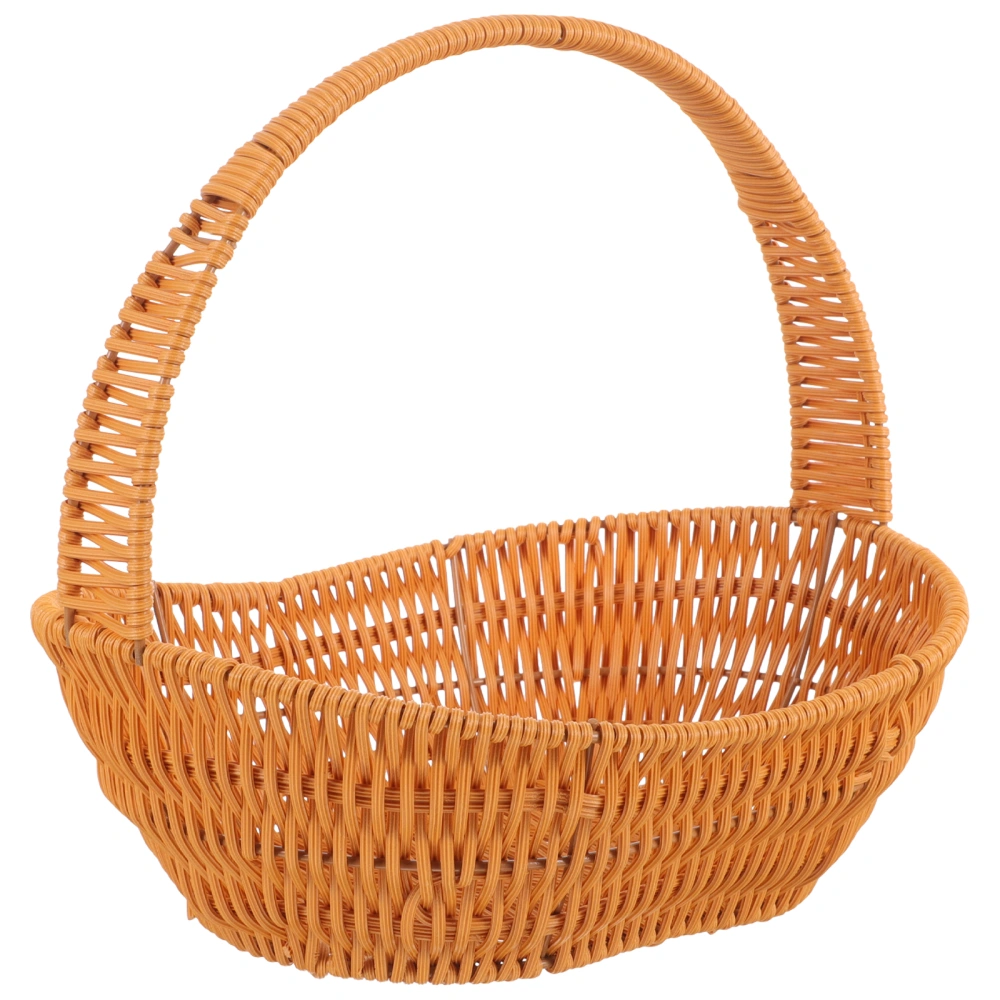 Handheld Woven Flower Basket Imitation Rattan Woven Flower Arrangement Basket Home Wall Decor