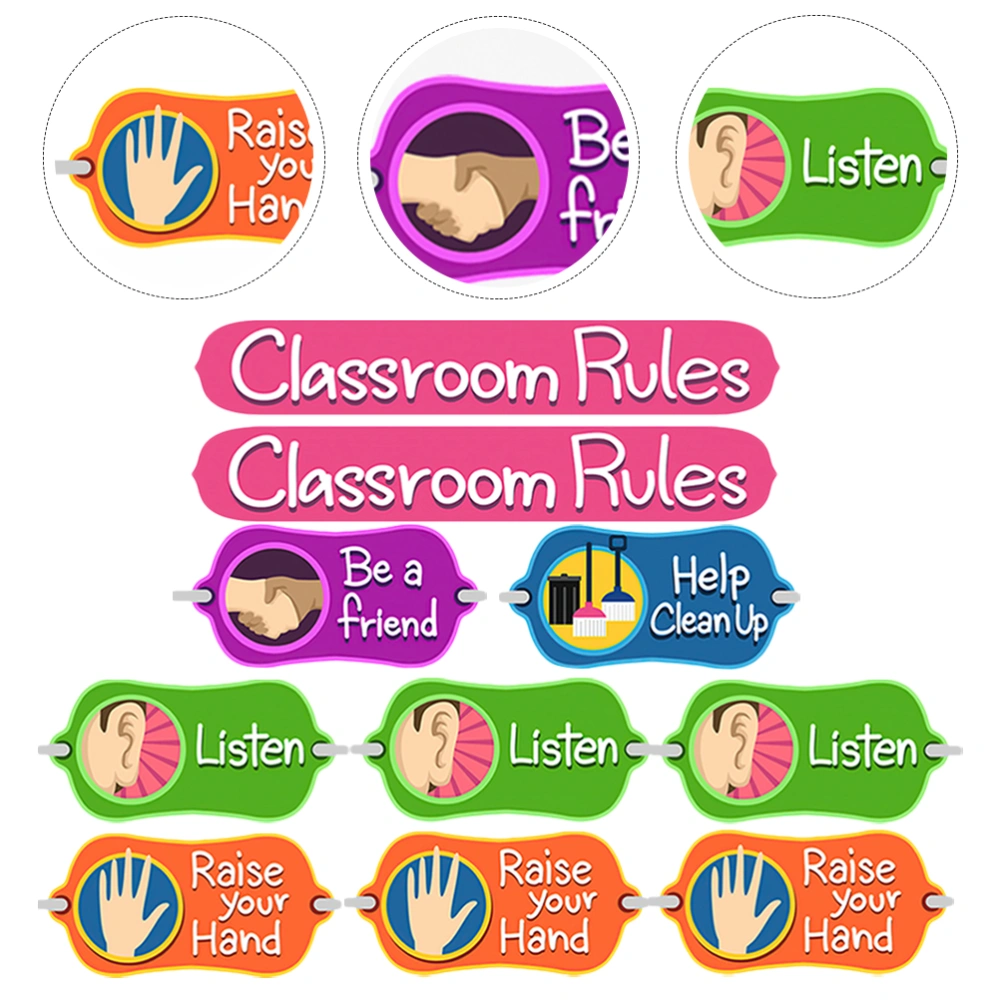 1 Set of Classroom Wall Stickers Classroom Rule Decals Nursery Room Wall Decorative Stickers