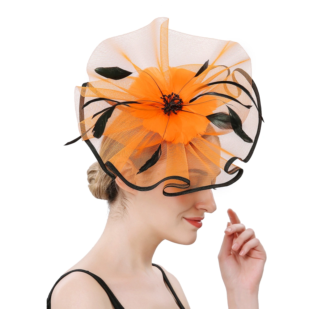 Tea Party Headdress Women Fascinator Exaggerated Headband Banquet Hat Elegant Headband