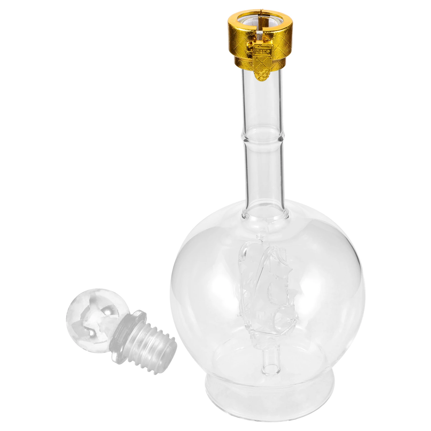 Liquor Glass Dispenser Whiskey Decanter Transparent Whiskey Bottle Wine Decanter(500ml)