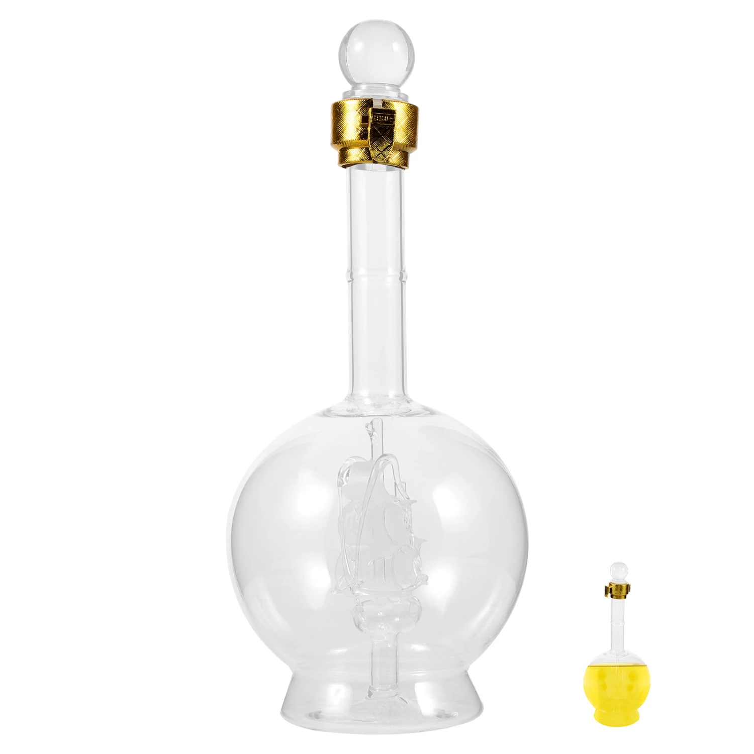 Liquor Glass Dispenser Whiskey Decanter Transparent Whiskey Bottle Wine Decanter(500ml)
