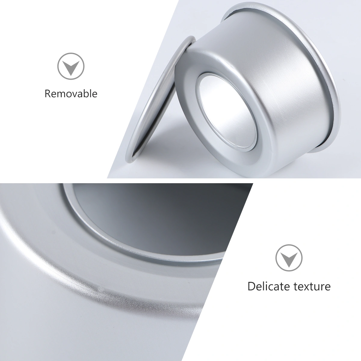 2pcs Round Cake Pans Aluminum Alloy Household Removable Bottom Cake Pans