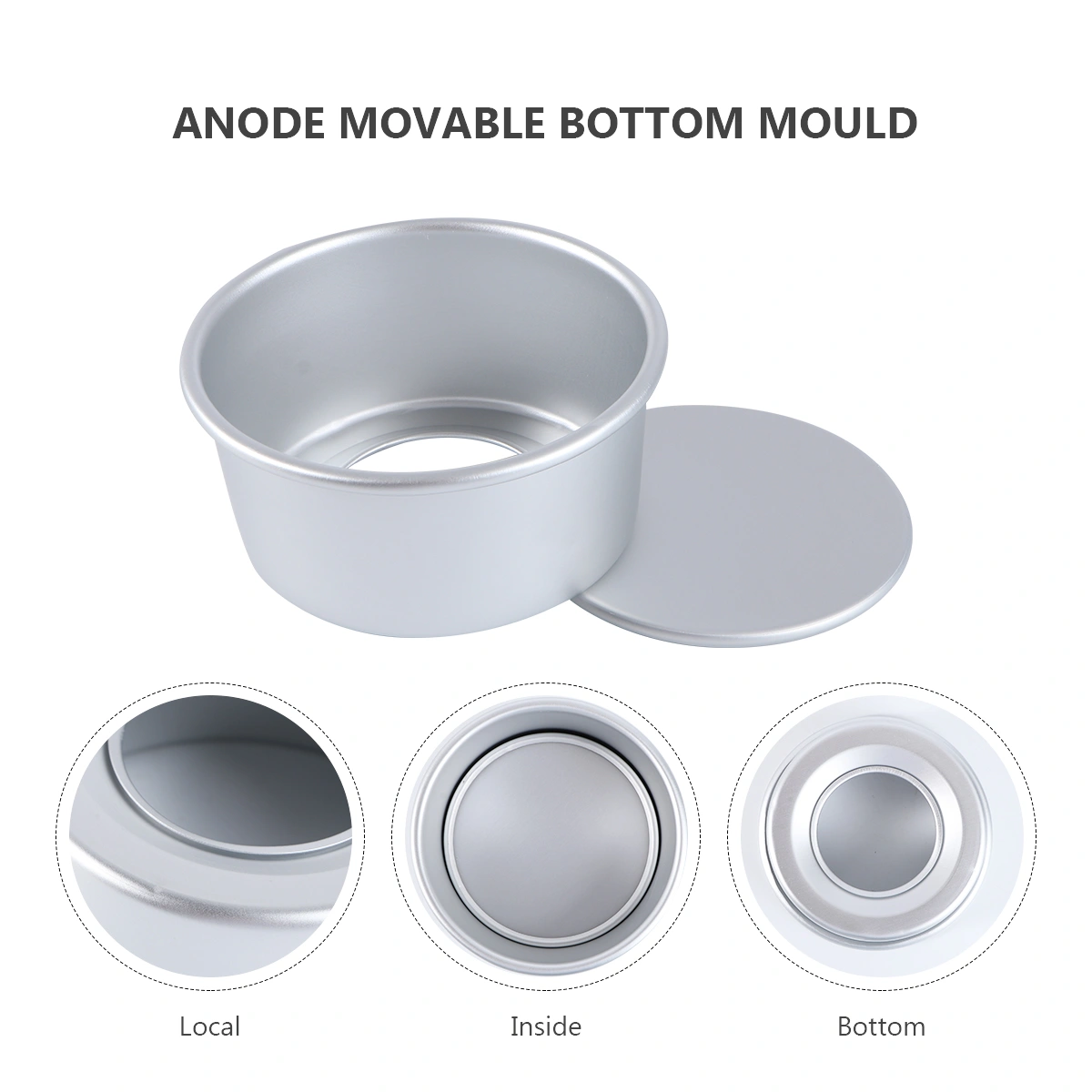 2pcs Round Cake Pans Aluminum Alloy Household Removable Bottom Cake Pans