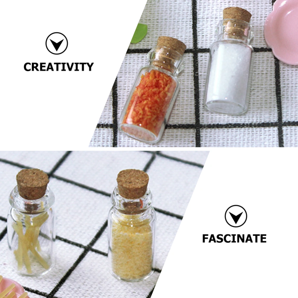 4Pcs Miniature Seasoning Bottle Doll House Ornaments Mini Decor Pretend Kitchen Decors