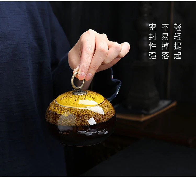 Exquisite Tea Storage Jar Loose Tea Jar Ceramic Tea Jar Salt Storage Container