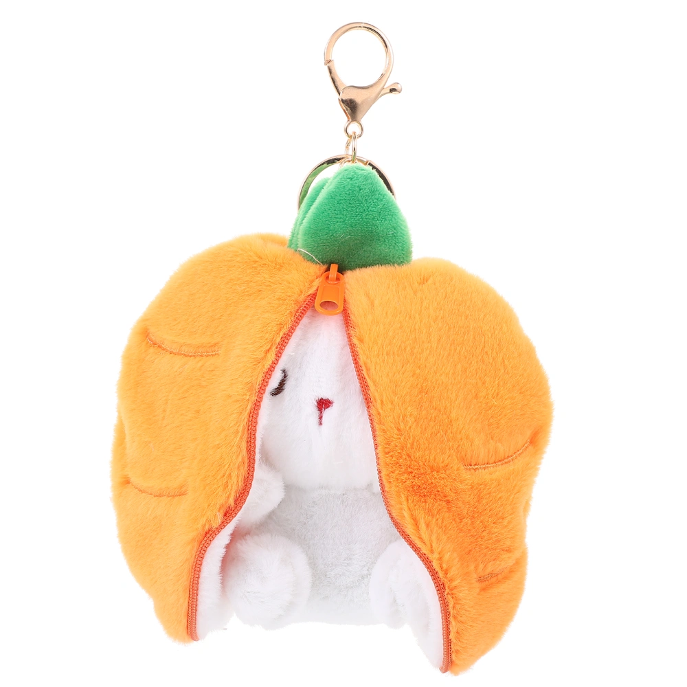 Zipper Plush Rabbit Toy Household Stuffed Bunny Doll Creative Hide Rabbit Pendant for Bag Key Chain