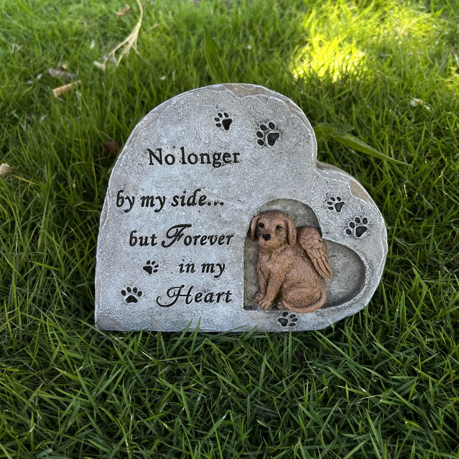 Dog Memorial Gift Statue Dog Ornament Resin Dog Memorial Stone Pet Memorial Stone for Garden
