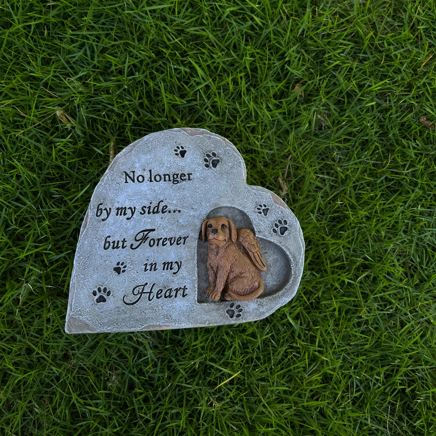 Dog Memorial Gift Statue Dog Ornament Resin Dog Memorial Stone Pet Memorial Stone for Garden