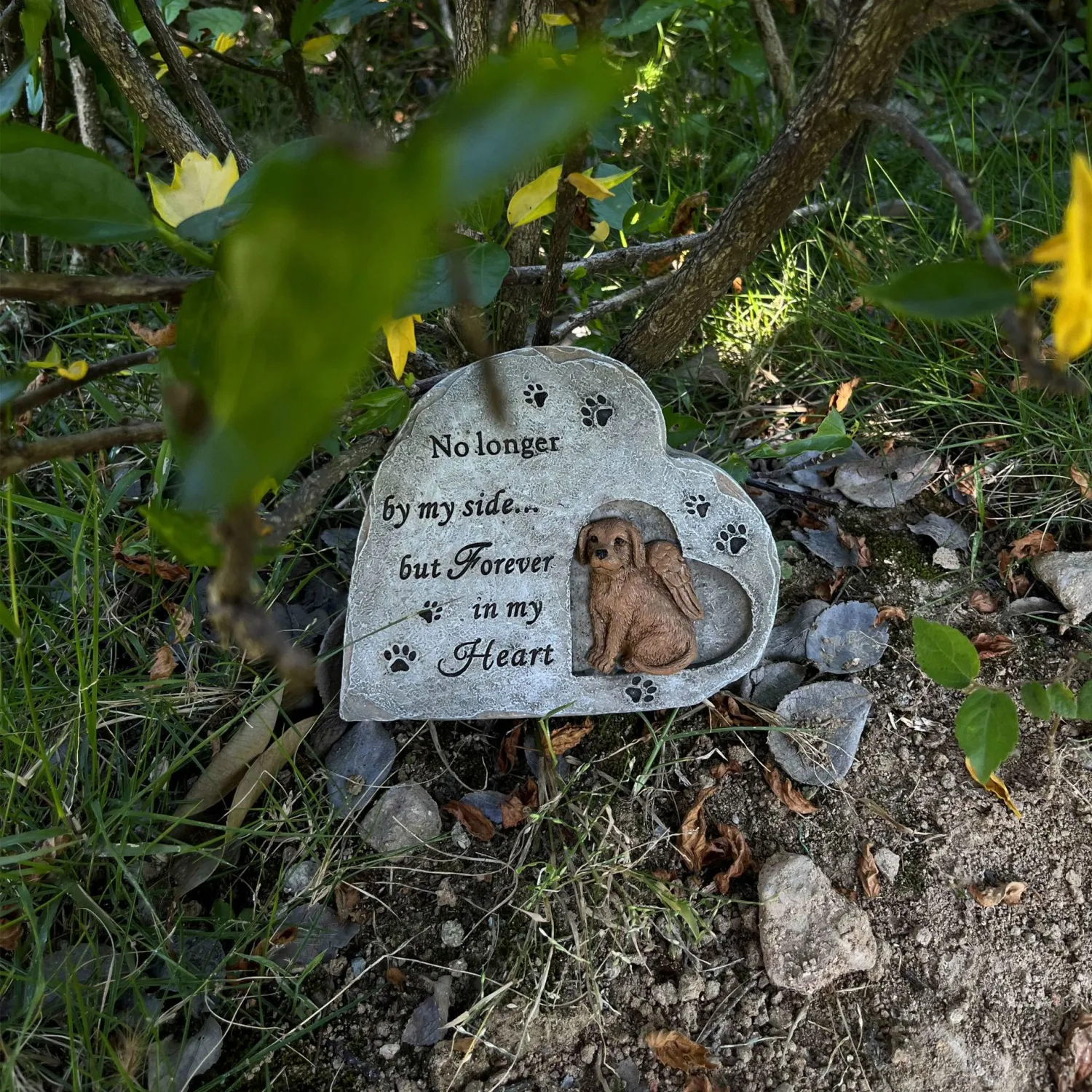 Dog Memorial Gift Statue Dog Ornament Resin Dog Memorial Stone Pet Memorial Stone for Garden