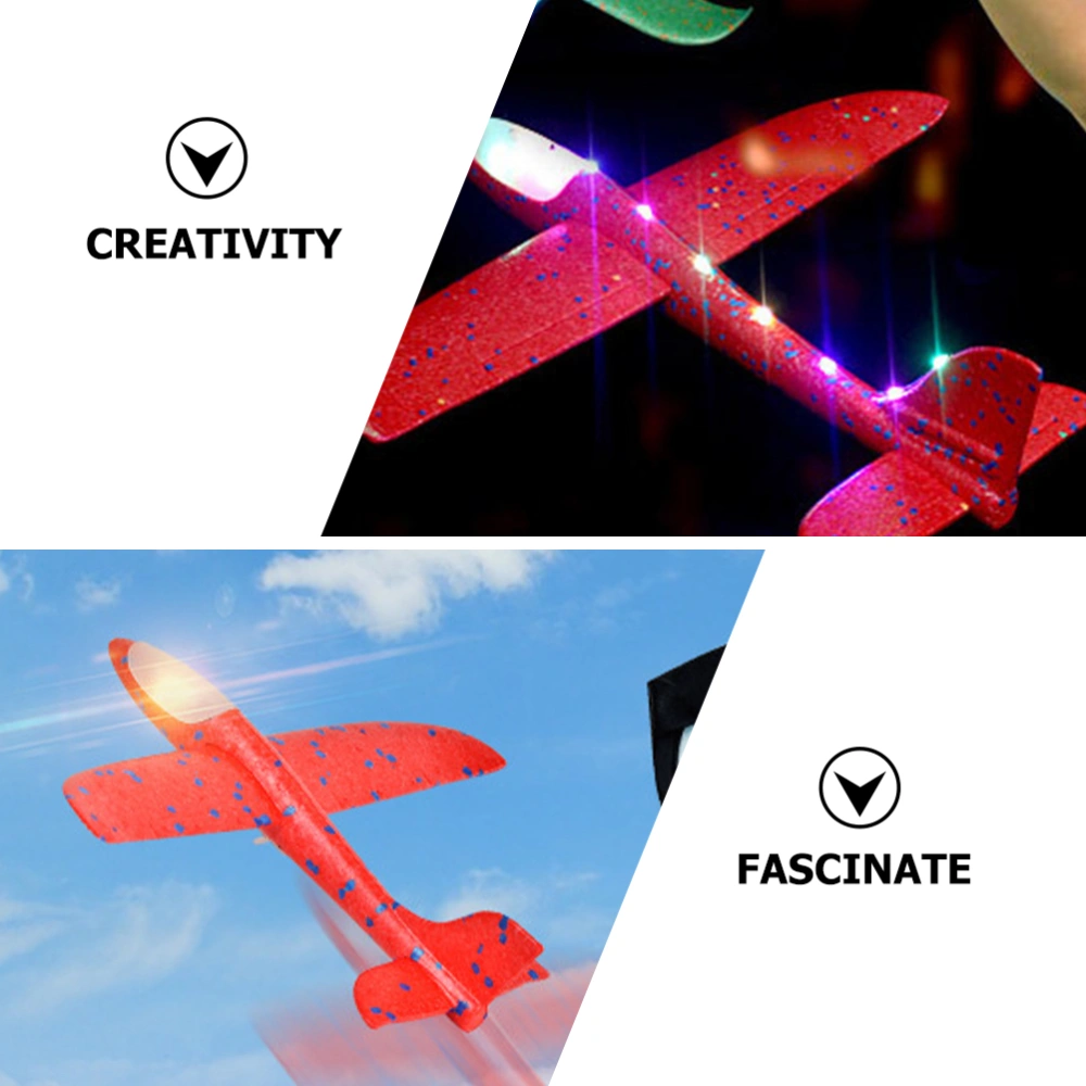 1 Set of Luminous Foams Catapult Airplane Toy Outdoor Shooting Toy Kids Airplane Toy Kids Outdoor Toy