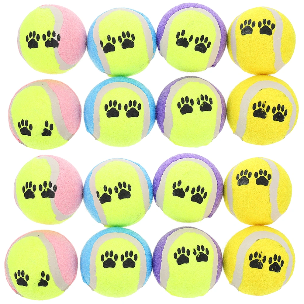 16pcs Dog Toy Ball Chewing Toy Chasing Balls Dog Teething Ball Toys Training Supply