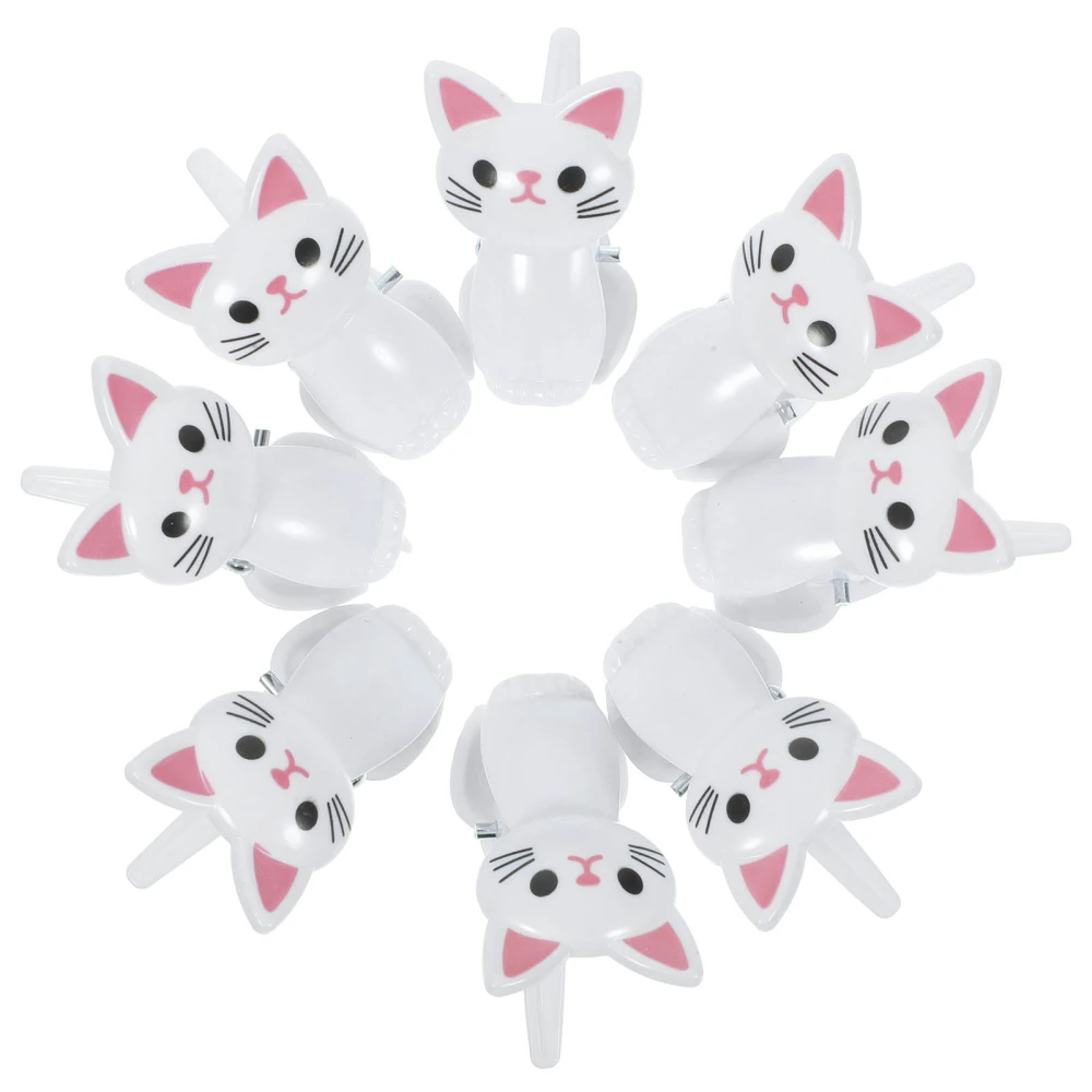 8pcs Cute Cat Clip Chip Bag Clips Kitchen Food Bag Clips for Airtight Seal Multipurpose Clips