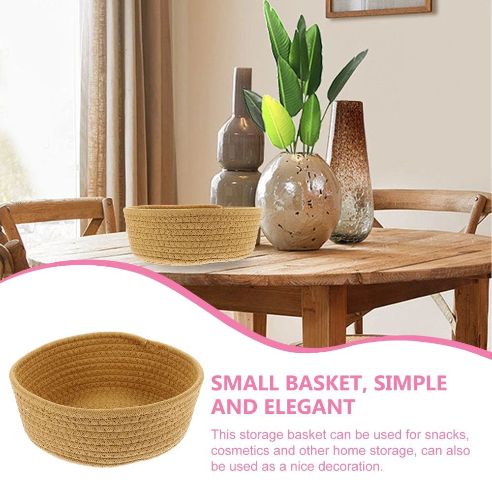 Household Storage Basket Elegant Cotton Rope Woven Basket Desktop Makeup Jewelry Snack Storage Holder