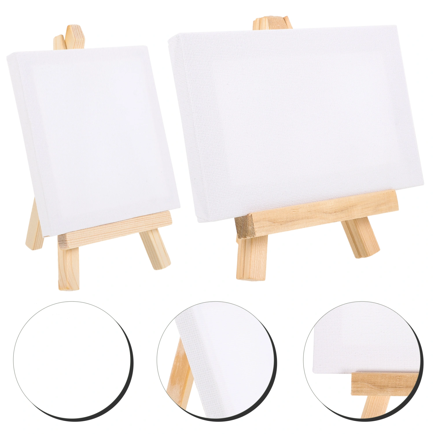 2 Sets of Crafted DIY Mini Canvases Multi-function Canvas Easels Delicate Painting Canvases