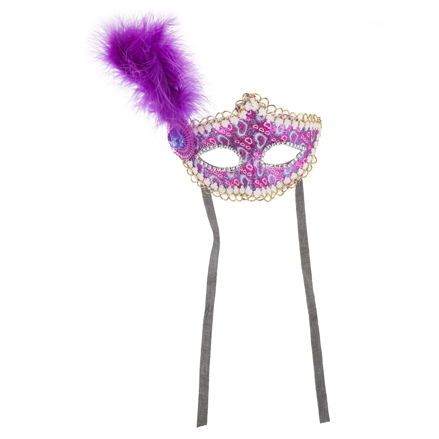 Venetian Mask Plume Eye Mask Women Ladies Masquerade Mask Mardi Gras Costume Prop