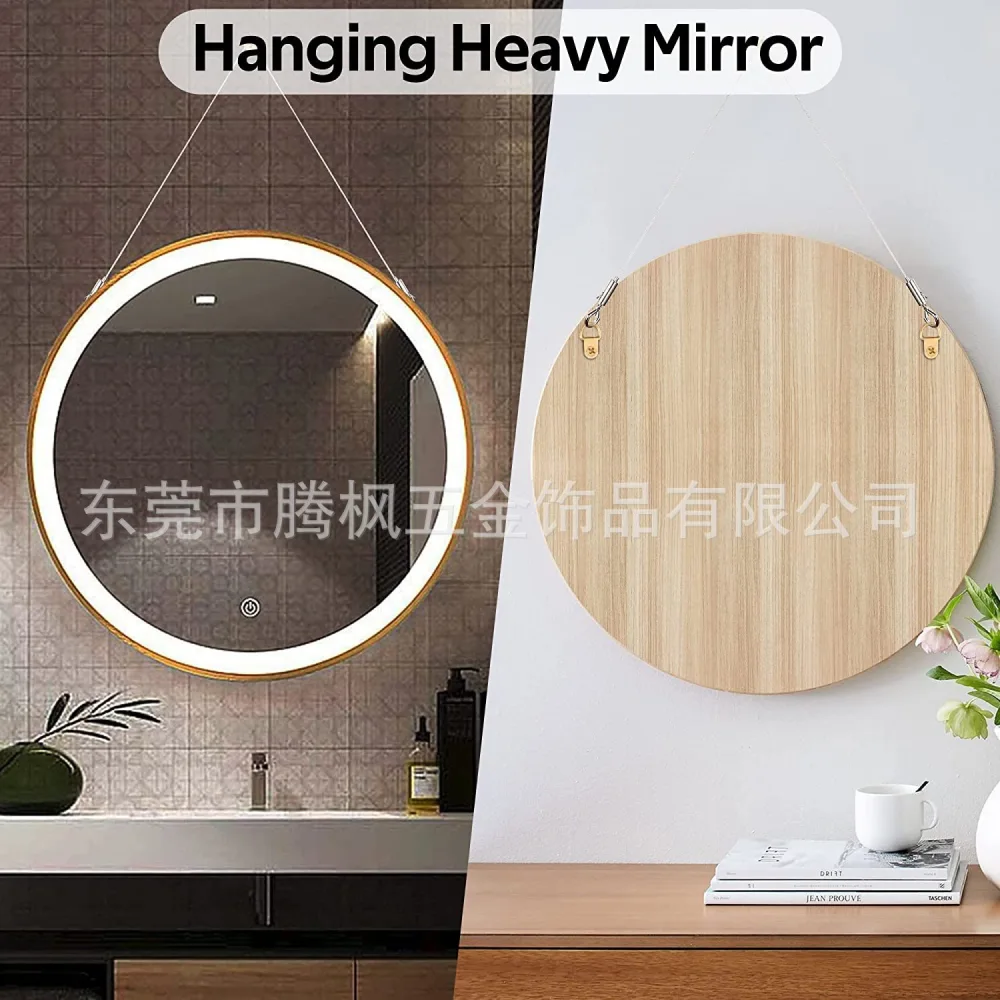 4 pcs Picture Hanging Wire Adjustable Mirror Hanging Wire Heavy Duty Stainless Steel Wires with Hooks