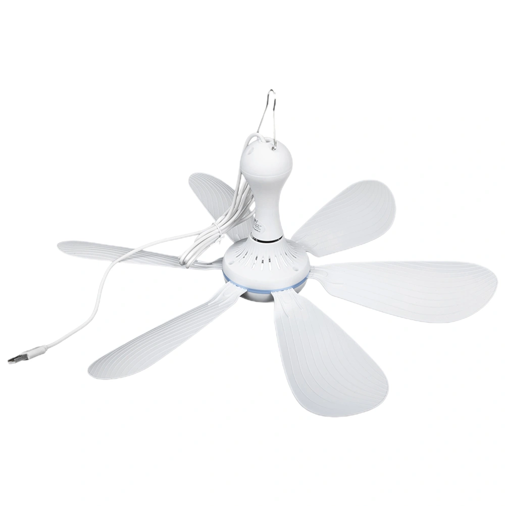 1 Set USB Ceiling Fan Hanging Fan Camping Tent Fan Portable Ceiling Fan 6-blades Fan