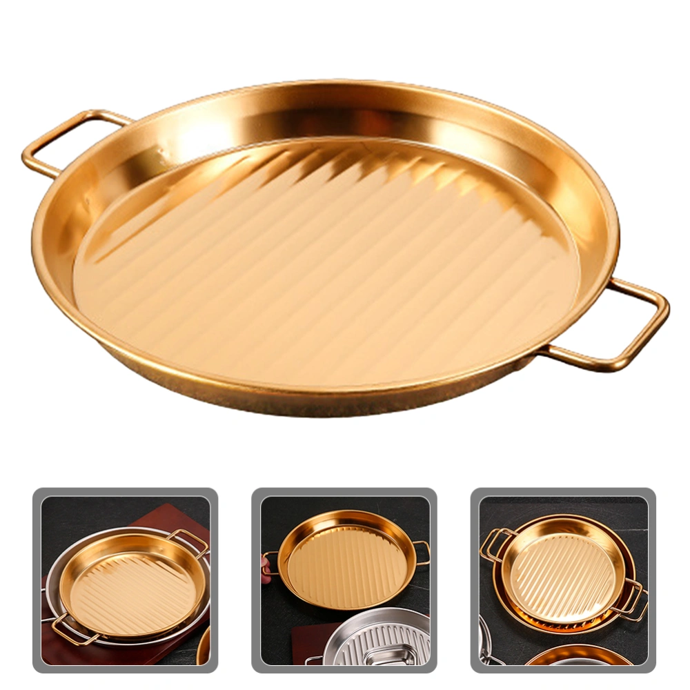 Stainless Steel Serving Tray with Handles Metal Food Tray Metal Fried Chicken Tray