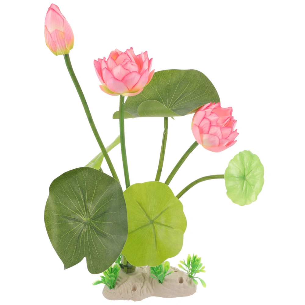 Aquarium Artificial Lotus Flower Fish Tank Lotus Aquarium Landscape Aquatic Plant