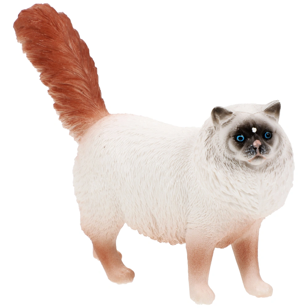 Artificial Cute Cat Figurine Ornament Desktop Car Statue Decoration Lifelike Cat Decoration