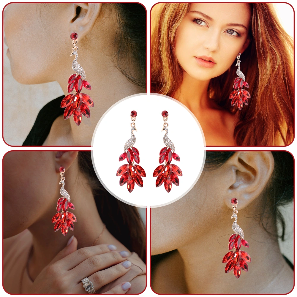 1 Pair Peacock Earrings Decorative Earrings Women Dangle Earrings Girl Earrings Jewelry