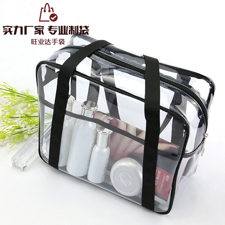 Clear Zippered Storage Bag Transparent Cosmetic Bag Outdoor Travel Toiletry Bag