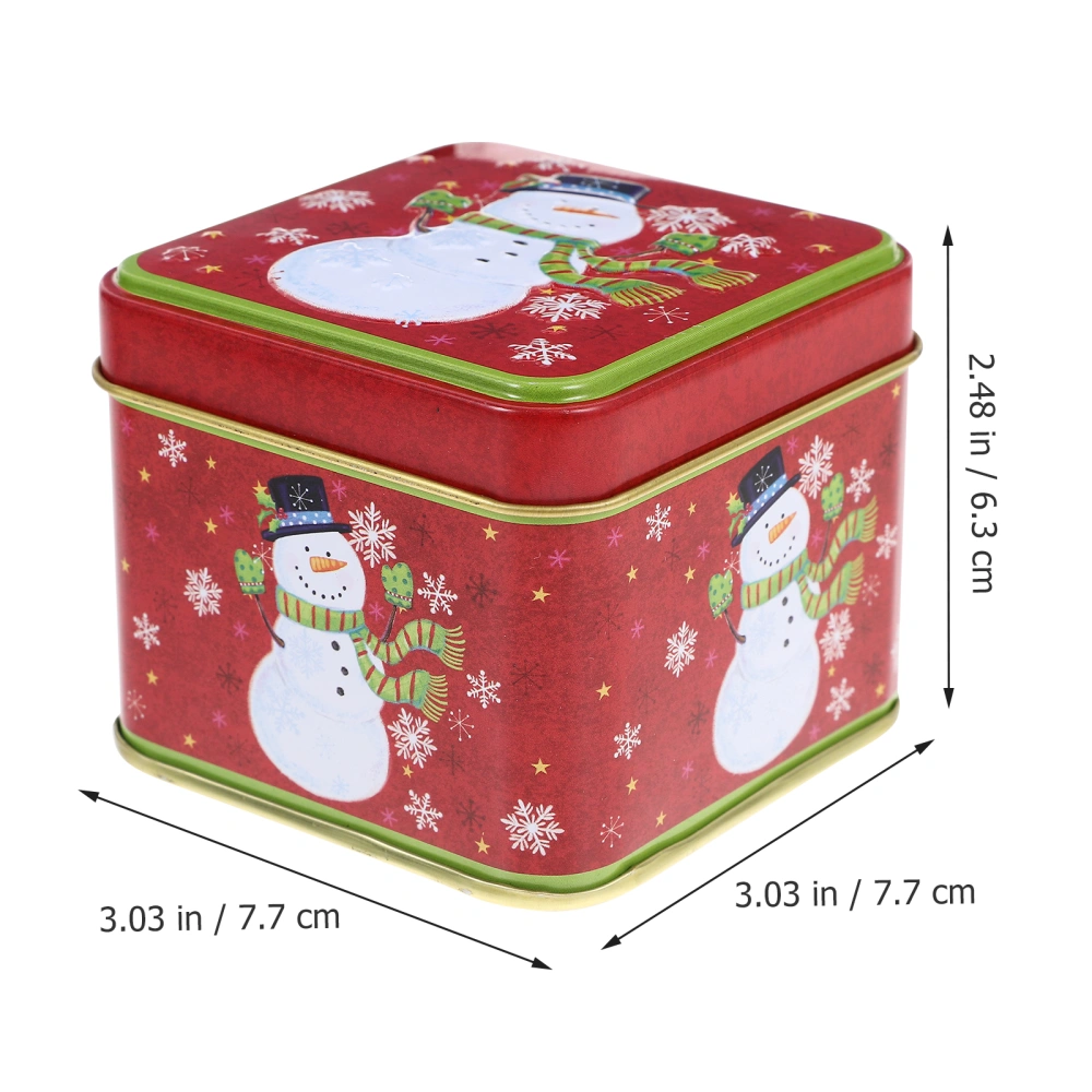 6pcs Christmas Candy Tins Decorative Cube Tinplate Boxes Xmas Candy Cookie Boxes