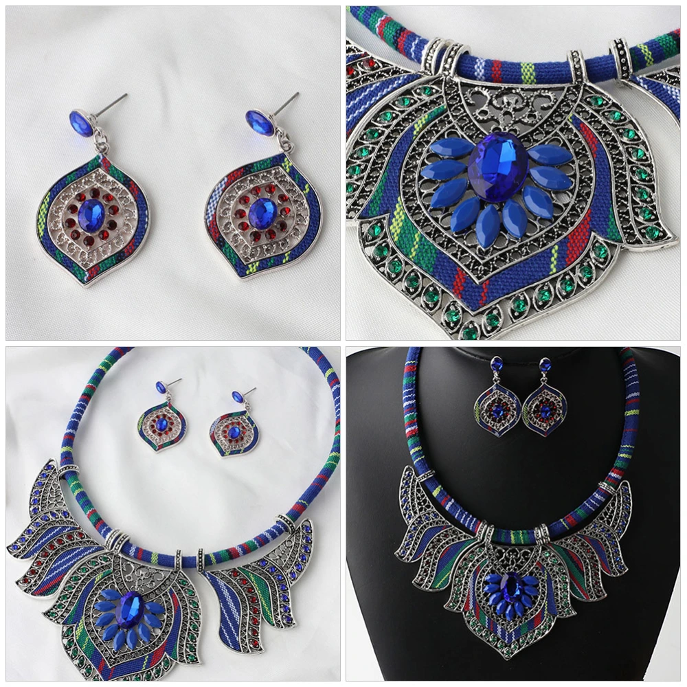 1 Set  Earrings And Necklace Set Bohemian Jewelry Costume Jewelry Set for Women