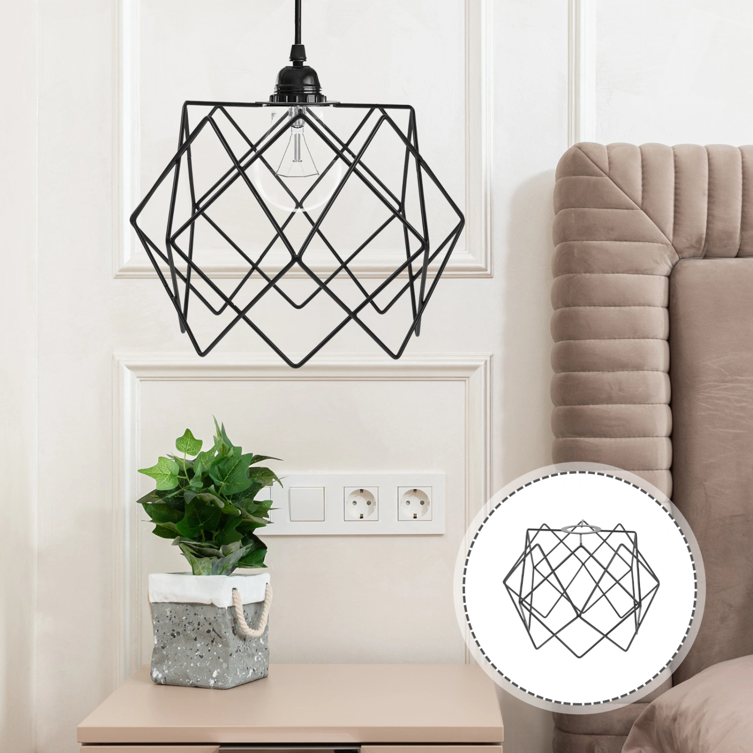 Metal Lampshade Hollow out Light Shade Pendant Lamp Shade Modern Lamp Shade for Home(E27)